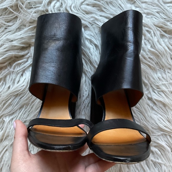 IRO Suthy Black Leather Ankle Cuff Open Toe Heeled Sandals EUC Size 39 - Picture 5 of 10
